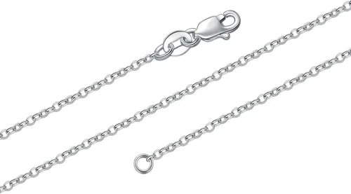Vista 4 de BORUO Collar de cadena de cable de plata de ley 925 Cadena de cable impermeable chapada en oro de 14K Collar de plata italiana de 1mm y 1.5mm
