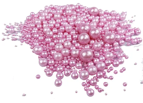 Vista 2 de Chispas comestibles de azúcar con perlas rosadas, 120 g/ 4.2 oz para hornear, decoraciones comestibles para pasteles, decoración de galletas