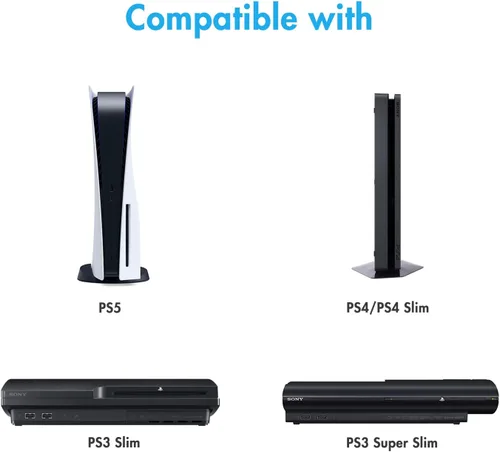 Vista 2 de Listado UL Cable de alimentación compatible con Sony PS5 PS4 PS4 Slim PS3 Slim, Xbox One S, Xbox One X, Xbox Series X S, reemplazo de cable