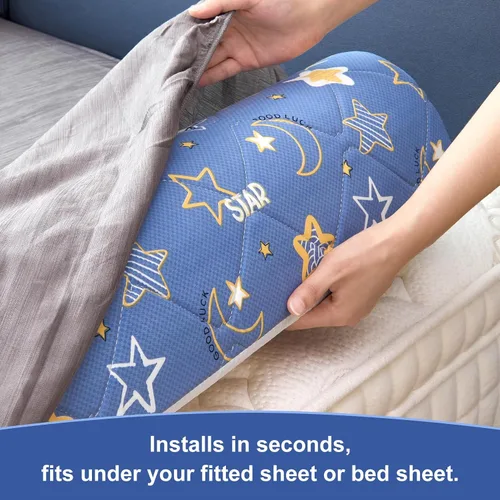 Vista 6 de Ceekliybear Paquete de 1 protector de cama de espuma de alta calidad para niños pequeños, rieles de cama antideslizantes para camas individuales