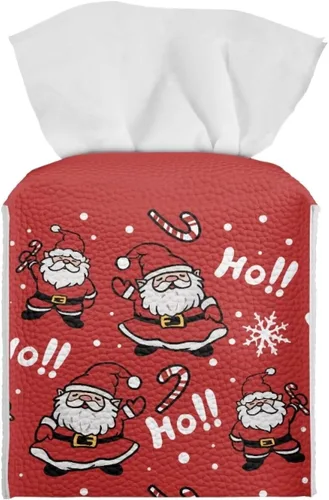 Vista 33 de Lindas decoraciones de ajolote con estampado de animales, caja de pañuelos de cuero, soporte de Navidad, organizador de papel de seda impermeable