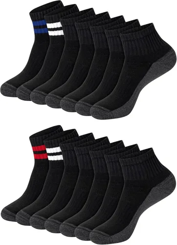 Vista 15 de Hanes - Calcetines para hombre, calcetines X-Temp acolchados de corte bajo, paquete de 12 Negro - Paquete de 12