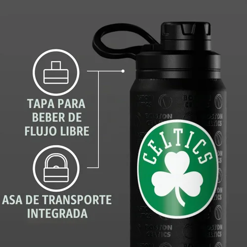 Vista 3 de Hydrapeak x NBA Botella de agua activa con licencia oficial Boston Celtics de 26 onzas con tapa chug y asa, reutilizable, acero inoxidable, doble