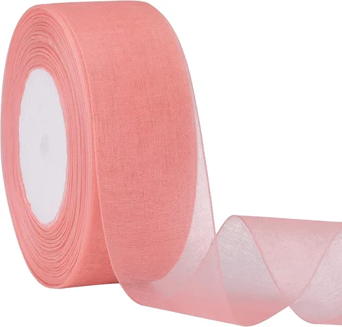 Vista 14 de Hapeper Cinta de organza transparente de 1 1/2 pulgadas, 50 yardas/rollo (negro)