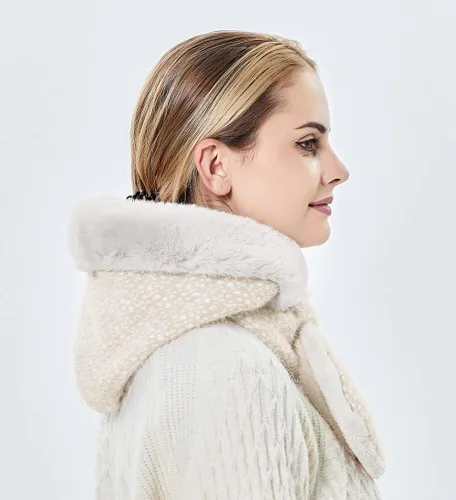 Vista 22 de Gorros de invierno para mujer, pasamontañas, bufanda, para clima frío, conjunto para mujer, gorro con capucha