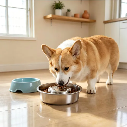 Vista 2 de Cuencos de acero inoxidable para perros de alimentación lenta, cuenco de comida lenta para perros y gatos, capacidad de 1 taza, soporte de comida