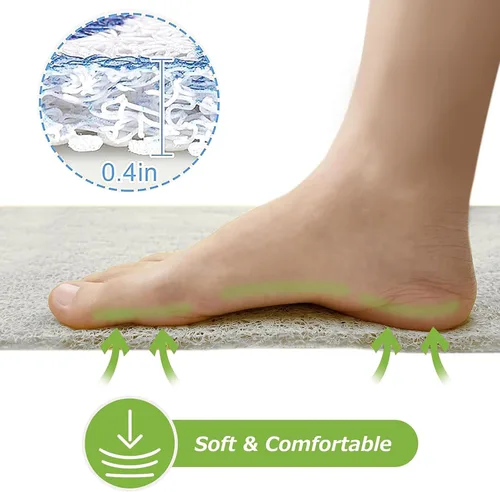 Vista 7 de Shower Mat Bathtub Mat Non-Slip - 20x32in/1.6x2.6ft, Soft Comfort Bath Mat with Drainage Holes, PVC Loofah Massage Bathmat for Shower, Tub