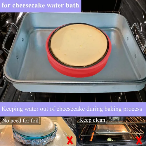 Vista 3 de Protector de Molde Desmontable de Silicona para Cheesecake para Molde Desmontable Redondo de 7'', 7.5'', Protector de Baño María para Cheesecake