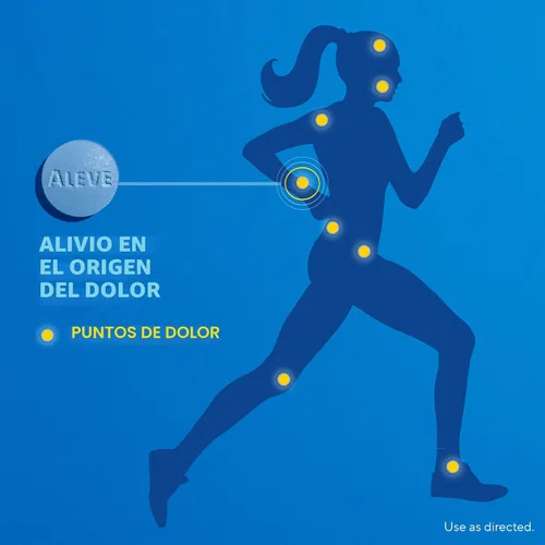 Vista 4 de Aleve Tabletas para aliviar el dolor y reducir la fiebre, naproxeno sódico, dolor de cabeza, dolor de espalda y cuerpo, 270