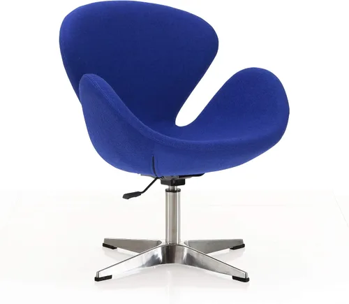 Vista 22 de Manhattan Comfort Raspberry - Silla giratoria ajustable con giro de 360°, base de cromo pulido, diseño retro moderno, asiento versátil ideal