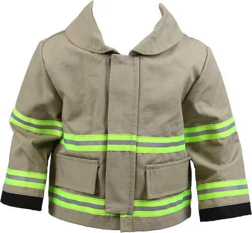 Vista 3 de Traje de bebé de 3 piezas de color bronceado personalizado bombero