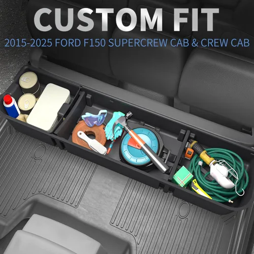 Vista 2 de oEdRo Almacenamiento debajo del asiento apto para Ford F-150 F150 SuperCrew/Crew Cab 2015-2025, F-250/F-350/F-450/F-550 Super Duty 2017-2024