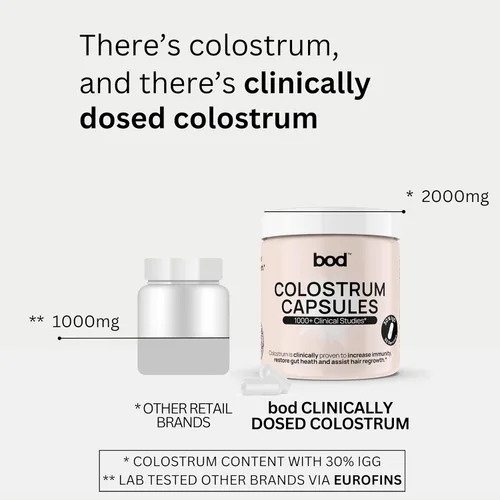 Vista 7 de Bod Cápsulas de calostro, suplemento de calostro para apoyo al crecimiento de la piel y el cabello, apoyo inmunológico, salud intestinal, músculo