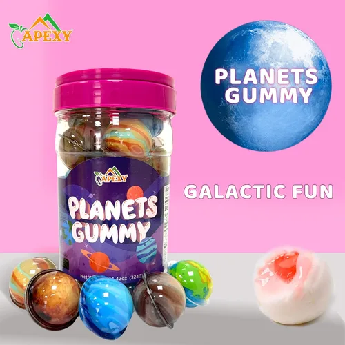 Vista 3 de Apexy Mixed Planets - Dulces Gomosos con Centro Líquido Afrutado Sin Grasa, Divertidos y Deliciosos Dulces Temáticos del Espacio Ideales