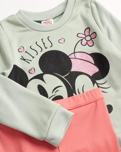 Vista 2 de Disney Conjunto de leggings Minnie Mouse para bebés y niñas sudadera y pantalones de vellón 3M-7