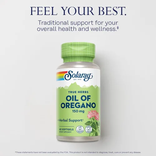 Vista 3 de SOLARAY Aceite de Orégano 150 mg Cápsulas Blandas, 60 Cápsulas Blandas