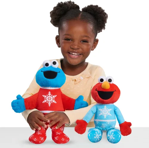 Vista 2 de Sesame Street Holiday - Animal de peluche grande de 15 pulgadas, peluche súper suave, juguetes para niños a partir de 18 meses Just Play