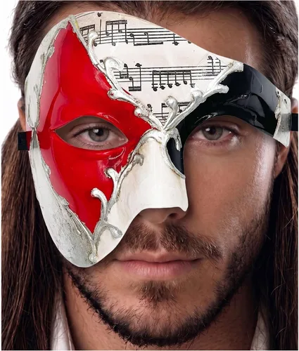 Vista 33 de Máscara de mascarada para hombre, máscara del fantasma de la ópera, máscara de baile de graduación, Mardi Gras, Haloween veneciano, media cara