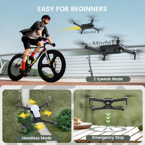 Vista 5 de Holy Stone FPV Drone con cámara HD 1080P para adultos y niños principiantes, HS280D cuadricóptero RC plegable con motor sin escobillas, flujo