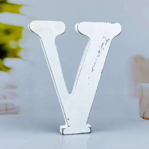 Vista 29 de Letras rústicas de madera blanca de 6 pulgadas, letras de madera sin terminar para decoración de pared, letras blancas retro de pie, decoración