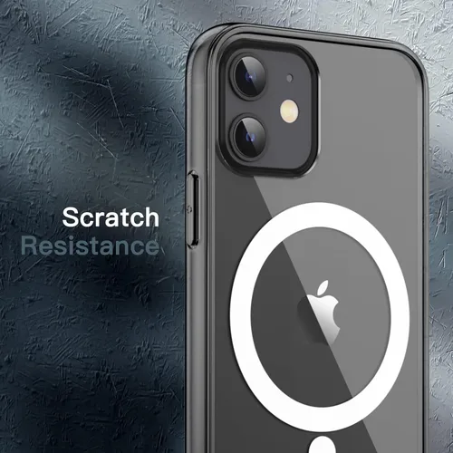 Vista 7 de JETech Funda magnética para iPhone 12/12 Pro, color negro Compatible con MagSafe, funda protectora a prueba de golpes, resistente a los arañazos