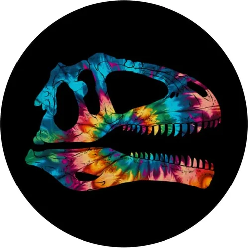 Vista 3 de Giganotosaurus Skull Fossil Tie Dye Dinosaur PopSockets Swappable PopGrip