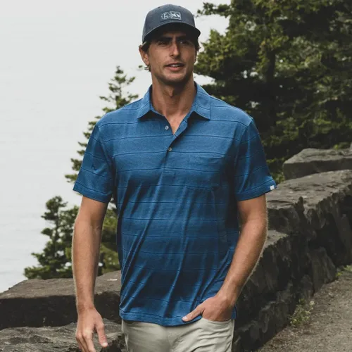 Vista 5 de Fish Hippie Abaco Performance Stripe Polo