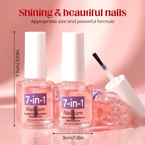 Vista 2 de Esmalte de uñas de secado rápido, aceite de queratina 7 en 1 para el cuidado de uñas de secado rápido, aceite de fortalecimiento de uñas de secado