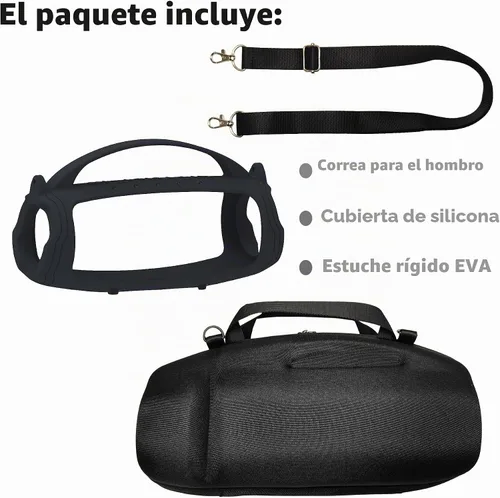 Vista 2 de JCHPINE Funda de silicona y funda rígida de viaje para JBL Charge 4 / Charge 5 Accesorios de altavoz Bluetooth portátil