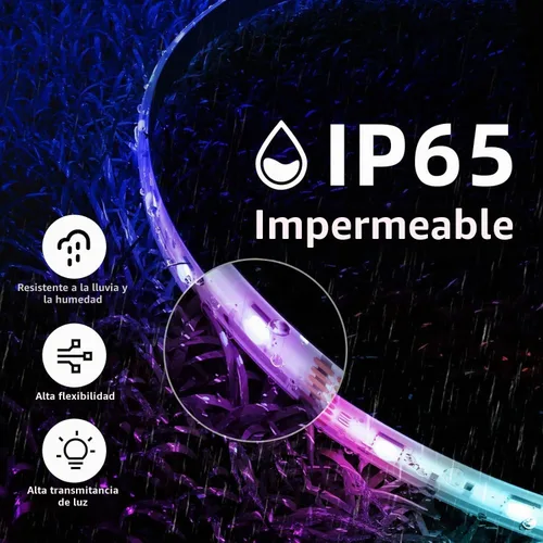 Vista 3 de DAYBETTER - Luces LED impermeables para dormitorio, tira de luces LED de 16.4 pies, 150 LEDs, cambio de color RGB, control remoto de 44 teclas, 12V