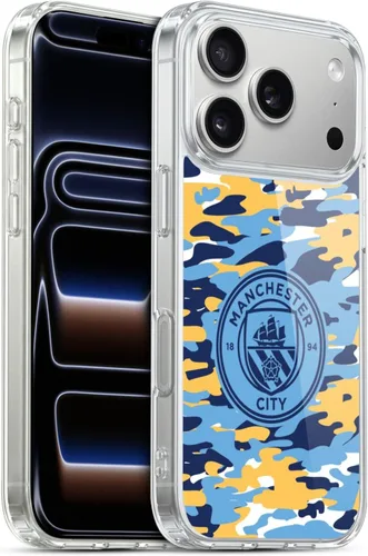Vista 79 de Head Case Designs Funda de gel con licencia oficial del Manchester City Man City FC Blue Moon Badge Camou [protección de grado militar] compatible