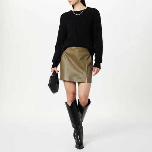 Vista 4 de The Drop Minifalda Aiden de cuero vegano para mujer