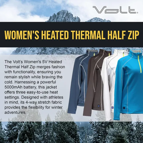 Vista 2 de Volt - Media cremallera térmica térmica de 5 V para mujer, perfecta para calentar el núcleo de tu cuerpo