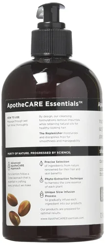 Vista 3 de ApotheCARE Essentials The Replenisher Champú Hidratante, Vainilla, Aceite de Argán, Almendra Dulce, 12 oz