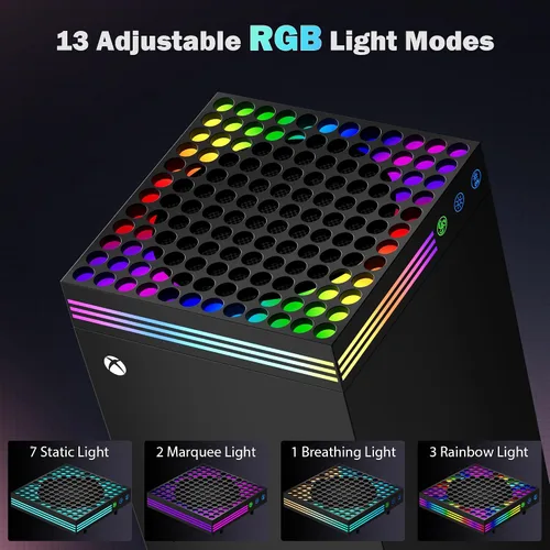 Vista 4 de ZAONOOL Cooling Fan for Xbox Series X Console - High Speed Top Fan Cooler System with 13 RGB LED Light Modes, Low Noise, Dust Proof, Keeps Your Xbox