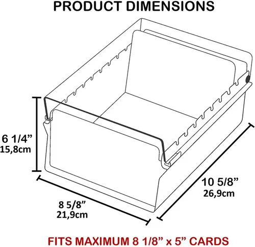 Vista 7 de Acrimet - Organizador de tarjetas de 5 x 8 con base de metal resistente (índice de tarjetas y separador incluidos)