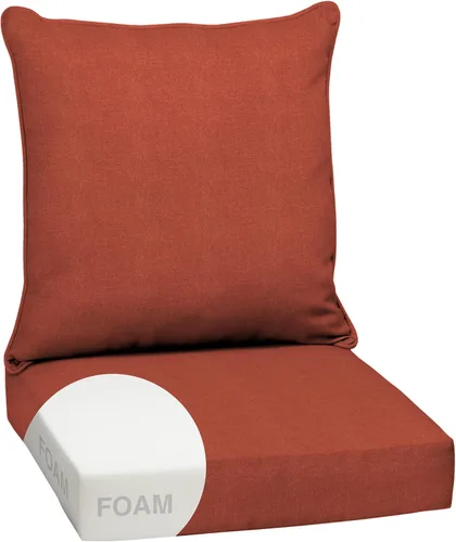 Vista 32 de Arden - Juego de cojines de asiento profundo para exteriores, espuma, 24x24, aguamarina