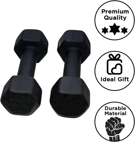 Vista 4 de Amber Fight Gear Mancuerna de neopreno para tonificación muscular, fortalecimiento y rehabilitación, 8 libras (juego de 16 libras)