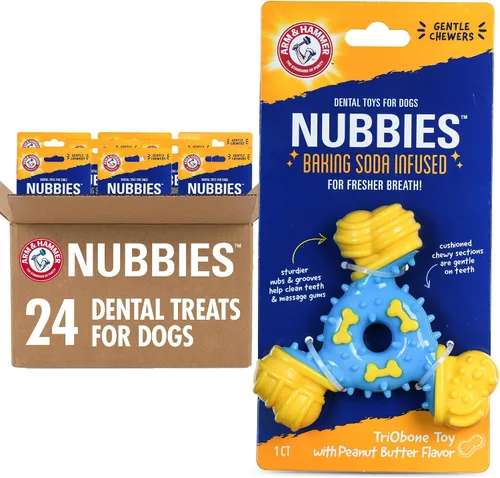 Vista 17 de Arm & Hammer for Pets Nubbies Duality Bone - Juguete dental para perros, el mejor juguete masticable para masticadores moderados, ayuda a reducir