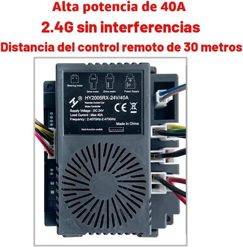Vista 3 de Kit de conversión de arnés de cables de 24 voltios DIY para auto de montar para niños, set de 2.4G de arnés de cables con caja de control