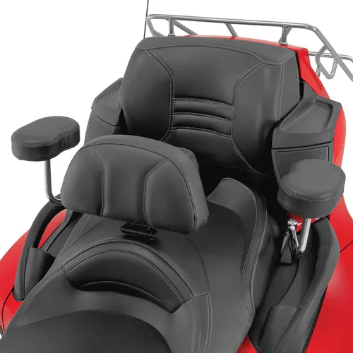 Vista 3 de Show Chrome Accessories Respaldo de montaje inteligente extraíble 41-168A (Can Am Spyder RT), negro
