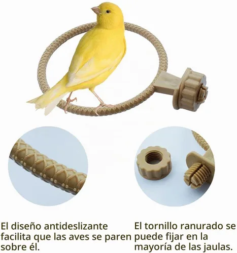 Vista 2 de FOIBURELY Soporte de plástico para 2 anillas, soporte para perchas, pinzón canario, jaula para pájaros, soporte universal de plástico (4.6 pulgadas)