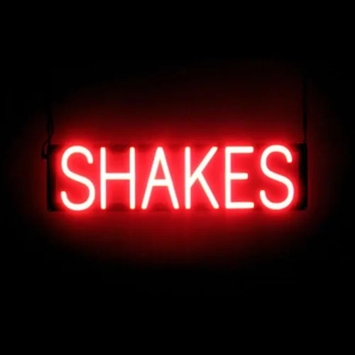 Vista 21 de SpellBrite HAMBURGERS Letrero para restaurantes Letreros relacionados con el comedor con aspecto de neón, luz LED roja 40.0 x 6.3 pulgadas Rojo