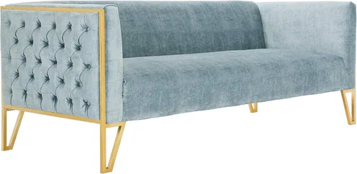 Vista 10 de Manhattan Comfort Vector - Sofá de terciopelo de 81.5 pulgadas para sala de estar, acolchado de espuma, tapicería con botones, marco de acero