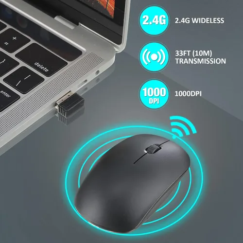 Vista 4 de Kingdder Paquete de 10 ratones para computadora portátil 2.4G, 1000 DPI óptico con receptor USB a granel compatible con Windows, PC, computadora