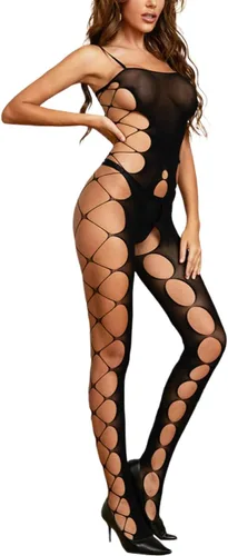 Vista 4 de Barode Body de malla para mujer, lencería de encaje ajustada, body de malla para el cuerpo, lencería de encaje