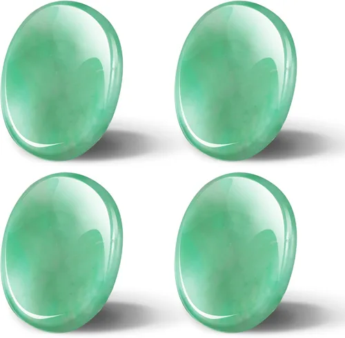 Vista 8 de Roowest 4 piedras de preocupación para el pulgar para la ansiedad, cristal natural, piedras curativas, chakras, amatista, ojo de tigre, cuarzo