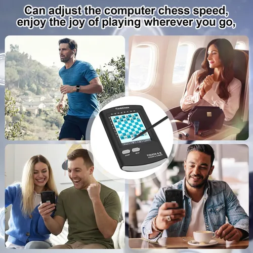 Vista 5 de Tablero de Ajedrez Electrónico de Mano 8 en 1 Juego de Computadora de Ajedrez Táctil Ai Chess Up Juego de Ajedrez Electrónico Inteligente