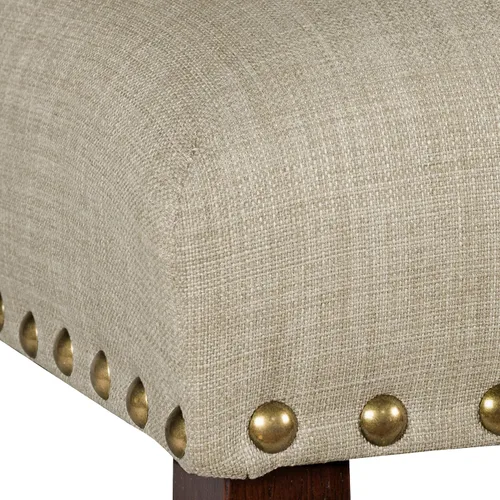 Vista 7 de Homepop Decoración del hogar Sillas de comedor clásicas tapizadas Parsons Juego de 2 sillas de comedor decorativas con ribete de cabeza