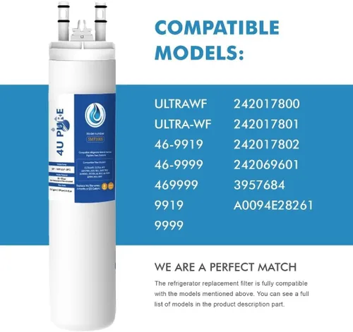 Vista 3 de Repuesto para filtro de agua de refrigerador Frigidaire ULTRAWF, Pure Source Ultra, Kenmore 9999, 469999, 46-9999, A0094E28261 - Paquete de 1